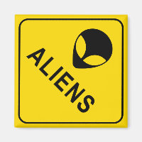 Aliens Yellow et Black Warning Sign frigo Magnet