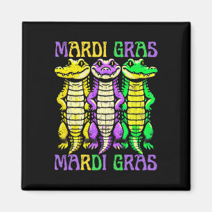 Aligator Crocodiles Louisiana Mardi Gras Carnival  Magnet