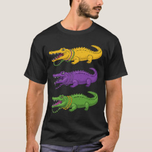 Aligator Crocodiles Louisiana Mardi Gras Women Men T-Shirt