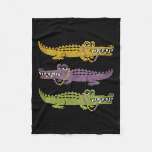 Aligator Crocodiles Mardi Gras Louisiana Men Women Fleece Blanket