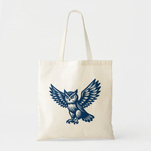 Alighting Owl - Shibori Blue Tote Bag