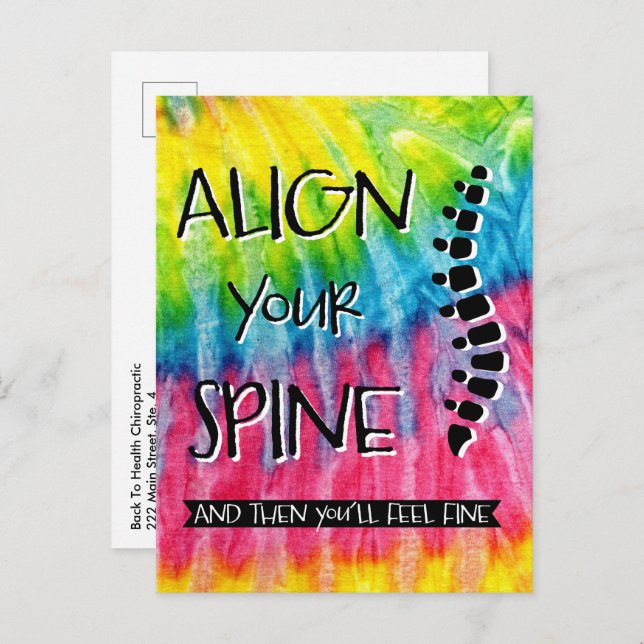 Align Your Spine And Then You'll Feel Fine Chiro Postcard (Front/Back)