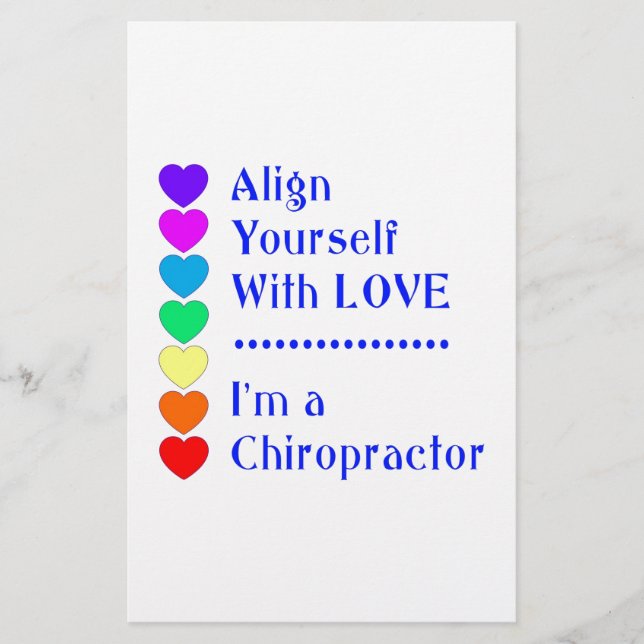 Align Yourself With Love - I'm a Chiropractor! Stationery (Front)