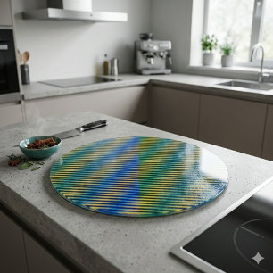 Aligned Energy Abstract Lines Decorative Glass Cutting Board