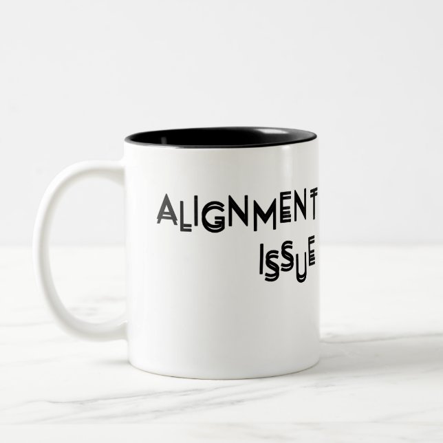 Alignment Issue Minimalist Ceramic Two-Tone Coffee Mug (Left)