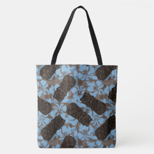 Ali'i Refuge Hawaiian Hibiscus Tiki Beach Bag