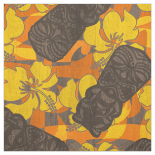Ali'i Refuge Hawaiian Hibiscus Tiki Fabric