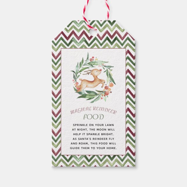 Alimentation Magique Reindeer | Étiquette de Noël (Devant)