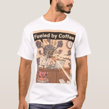 Alimenté par T-shirt café - Drôle Tee
