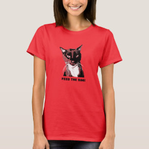 ALIMENTEZ le T-shirt de chat de HUER
