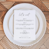 ALINA Elegant Minimalist Wedding Let's Eat Menu