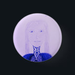 Alina Galactic Being 1 Inch Round Button<br><div class="desc">Filter Enhanced Freehand Drawing</div>