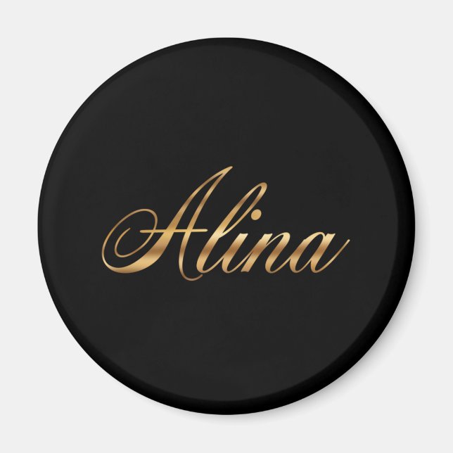 Alina gold Design Lettering Magnet (Front)