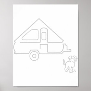 Aliner Travel Trailer A-frame Camper with Dog Poster