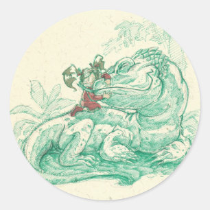 ali's dragon classic round sticker