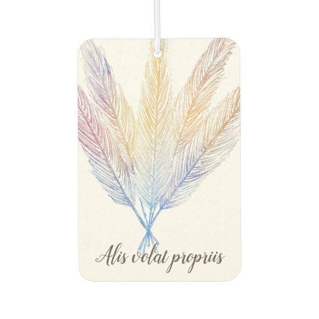 Alis volat propriis she flies with her own wings air freshener (Front)