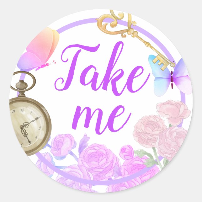 Alisa dans l'Onederland Sticker Classic Round (Devant)