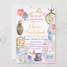 Alisa in Onederland Invitation