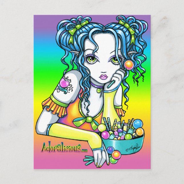 "Alisha" Candy Rainbow Fae Postcard (Front)