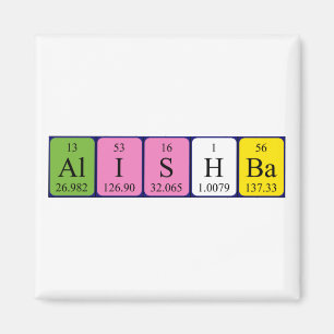 Alishba nom de table périodique aimant