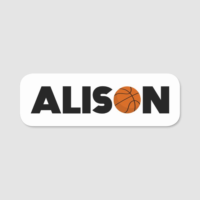 Alison Basketball Name Tag (Front)