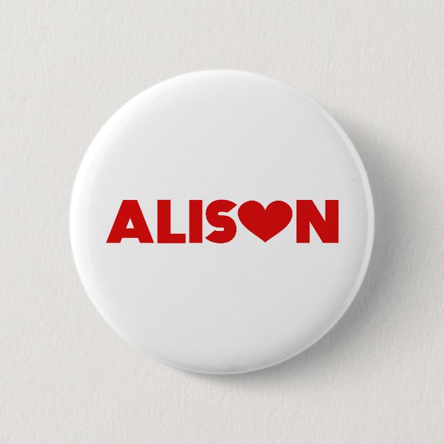 Alison Love 2 Inch Round Button (Front)