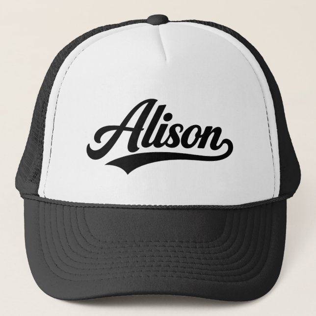 Alison name first last family gifts trucker hat (Front)