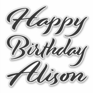 Alison Name Vorname black Sticker Geburtstag