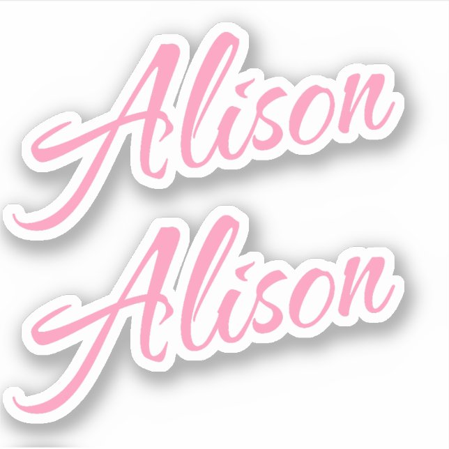 Alison Nom décoratif en rose x2 Sticker (Devant)