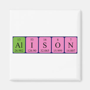 Alison periodic table name magnet