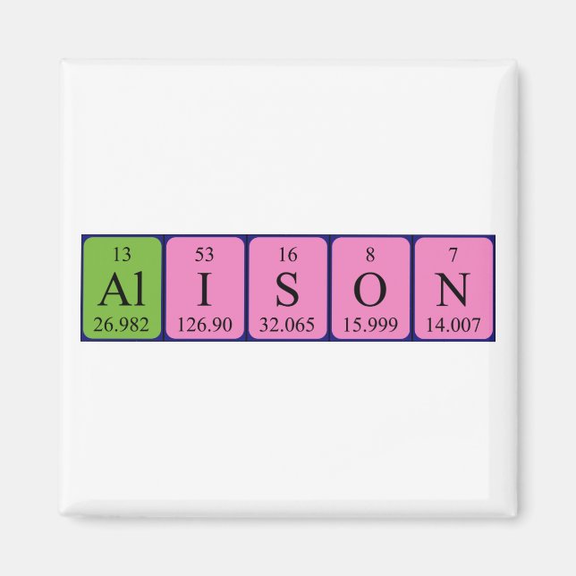 Alison periodic table name magnet (Front)