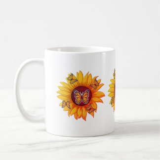 Alison Personalized Sunflower with butterfly Coffee Mug
