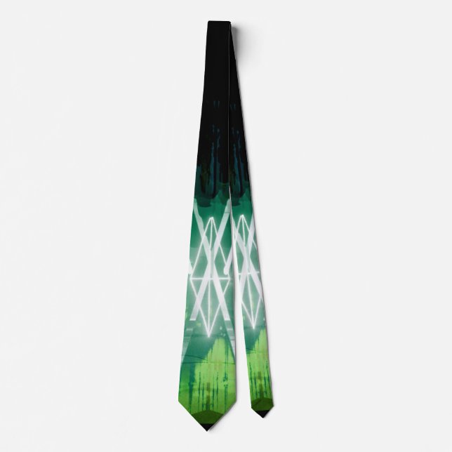 Alistra Electronic Cyber Punk Neon Rave Green Tie (Front)