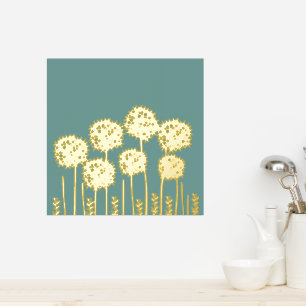 Alium Minimalist Modern Gold Floral Foil Prints