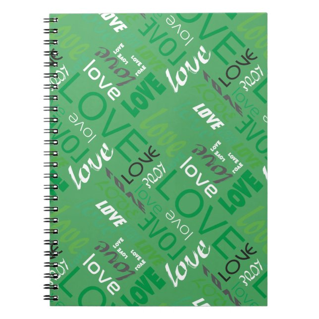 Alive Green Gallery Love Words Art Notebook (Front)
