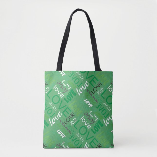 Alive Green Gallery Love Words Art Tote Bag (Front)