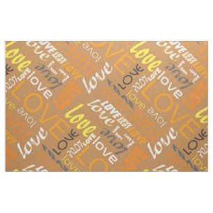 Alive Orange Gallery Love Words Art Fabric