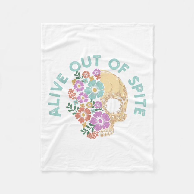 Alive Out Of Ste Skull Quote  Fleece Blanket (Front)