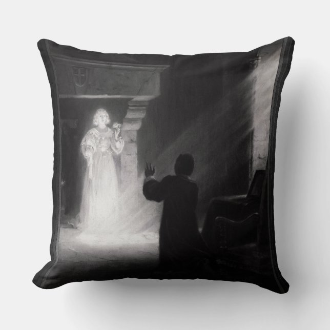 Alix Apparaissant Au Masque by Tony Robert-Fleury Throw Pillow (Front)