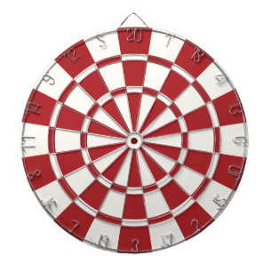 Alizarin Crimson And White Dartboard