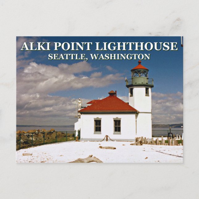 Alki Point Lighthouse, Seattle Washington Postcard (Front)