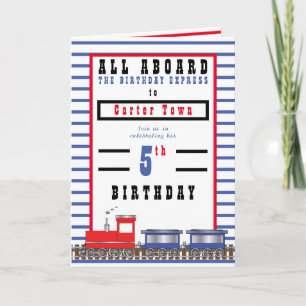 All Aboard 5th Birthday Express Choo Choo Train Invitation