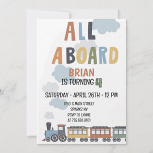 All Aboard Birthday Invitation