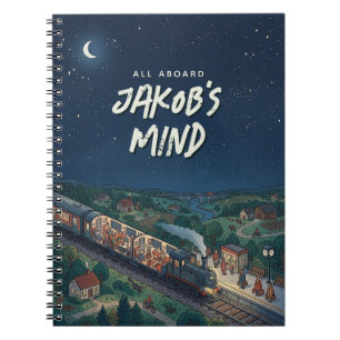 All Aboard Night Train Personalized Thought  Notebook