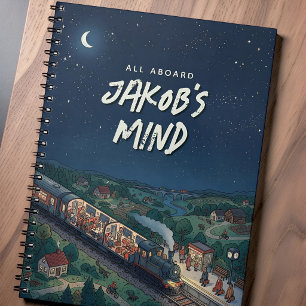 All Aboard Night Train Personalized Thought Notebook