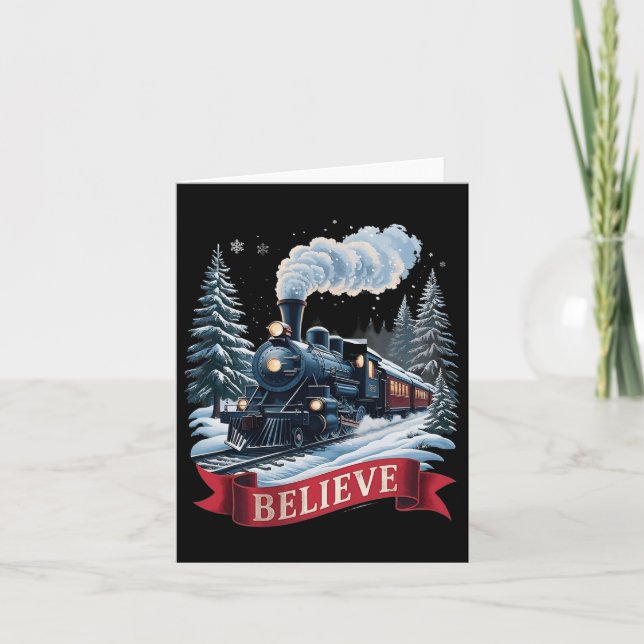 All Aboard Polar Express Christmas North Pole Xmas Card (Front)