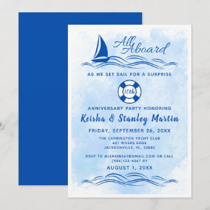 All Aboard Surprise (Any Year) Anniversary Party  Invitation