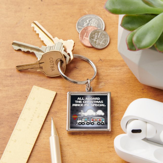 All Aboard the Christmas Mince Pie Special Keychain (Desk)