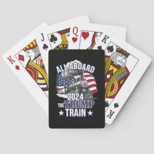 All Aboard The Trump Train Trump 2024 Patriotic US Playing Cards