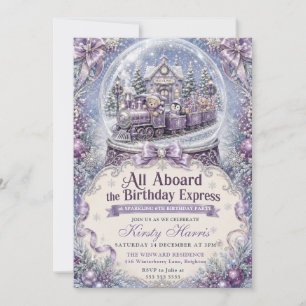 All Aboard the Winter Express Birthday Invitation